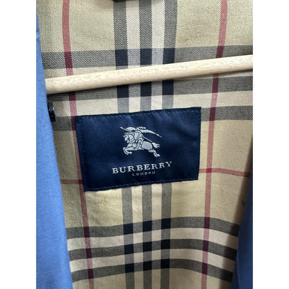 Authentic Burberry London Trench Coat Blue with Nova Check Lining BU1034