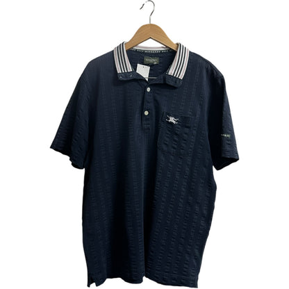 Authentic Burberry Golf Horse Logo Polo Shirt Navy BU830