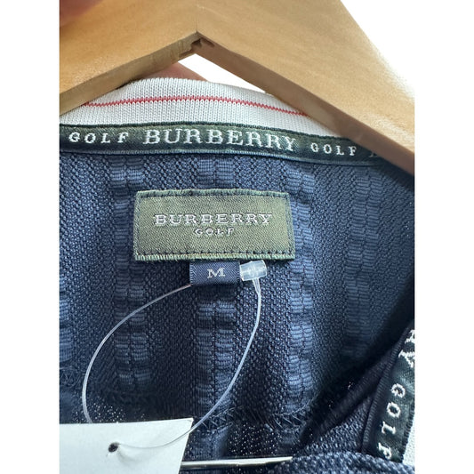 Authentic Burberry Golf Horse Logo Polo Shirt Navy BU830