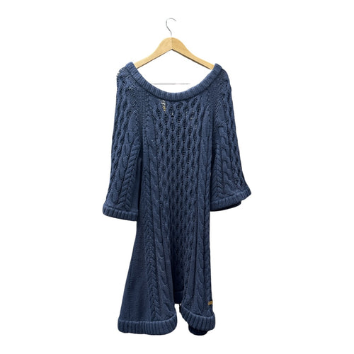 Authentic Burberry Blue Label Navy Cable Knit Dress with Back Ribbon BU972