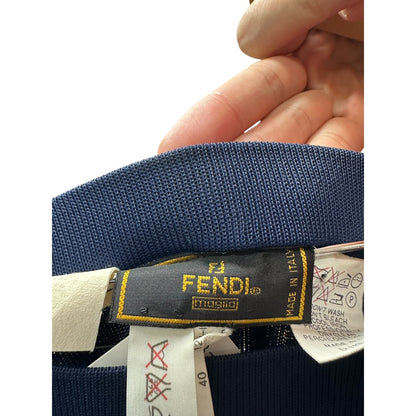Authentic FENDI Navy Blue Knit Pencil Skirt Made in Italy FE327