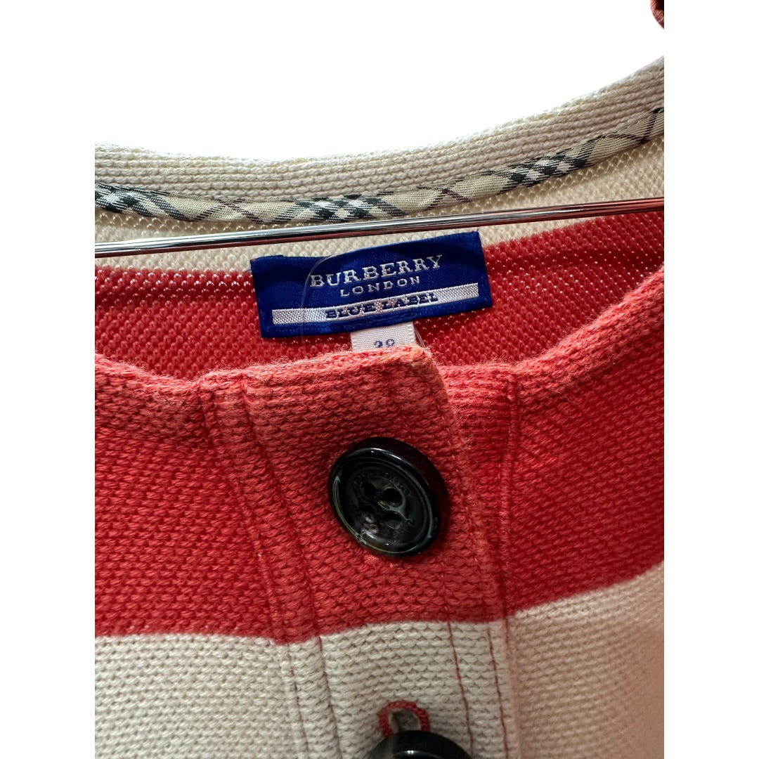 Authentic Burberry Blue Label Red & White Striped Knit Dress BU1158