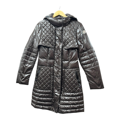Authentic Moncler Brown Quilted Long Down Coat with Belt MO250