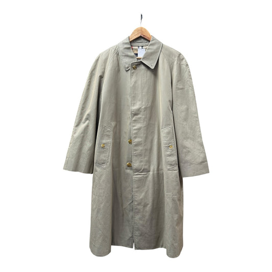 Authentic Burberrys Vintage Balmacaan Coat Beige with Nova Check Lining BU1103