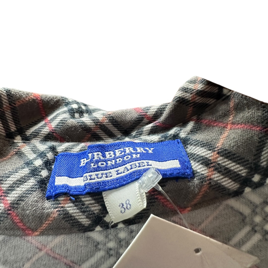 Authentic Burberry Blue Label Check Pattern Top with Embroidered Authentic Burberry Blue Label Check Pattern Top with Embroidered