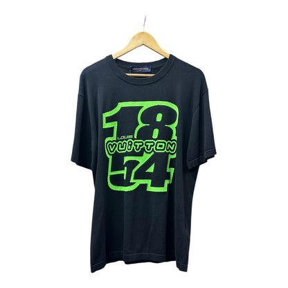 Authentic Louis Vuitton Black & Neon Green 1854 Logo Knit Top Tk49