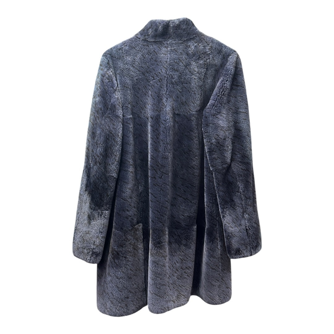 Authentic FENDI Roma Luxury Fur Coat Gray Made in Italy KA378