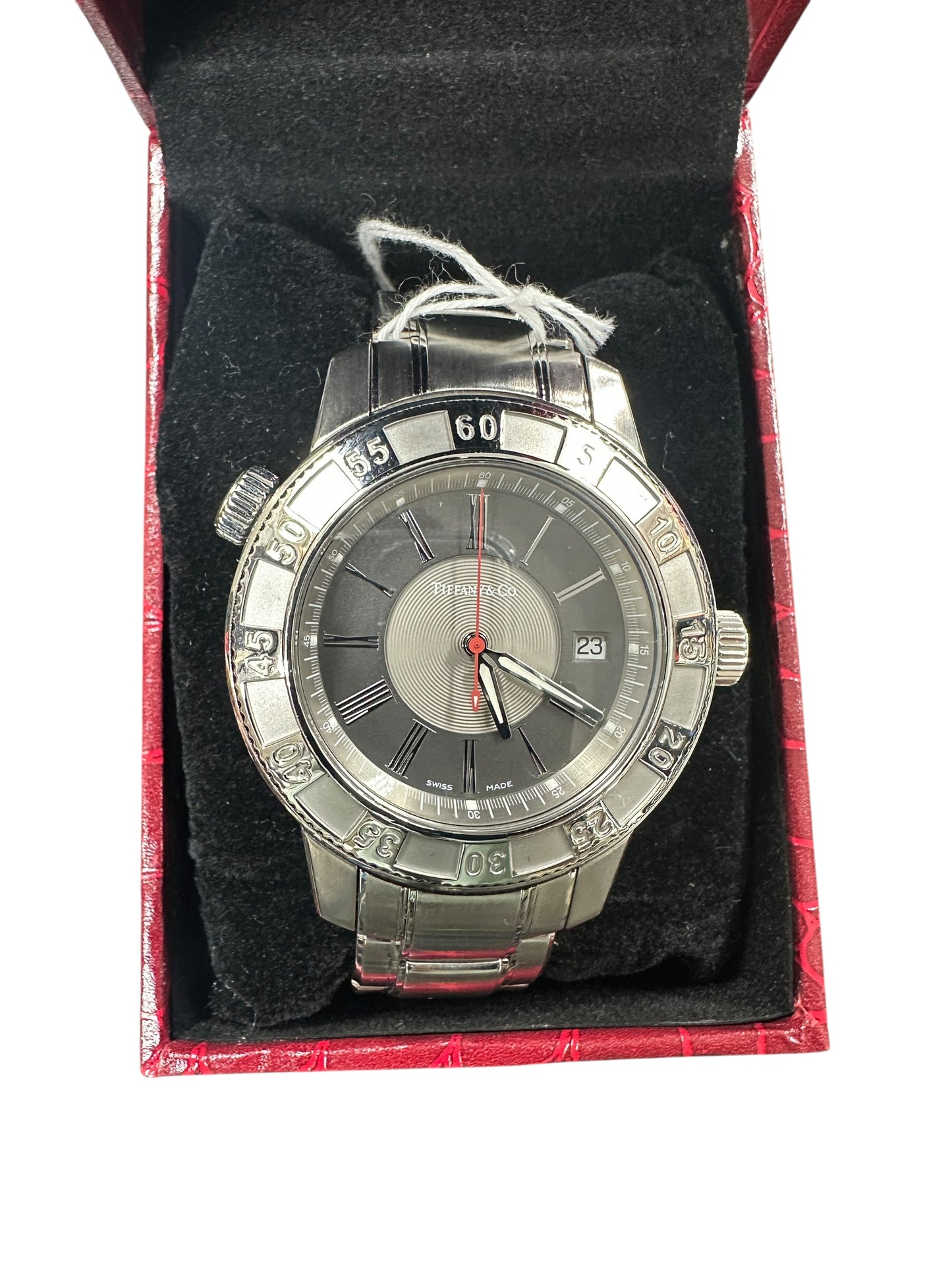 TIFFANY & CO. Atlas Dome Stainless Steel Silver Dial Men's Watch - ER38