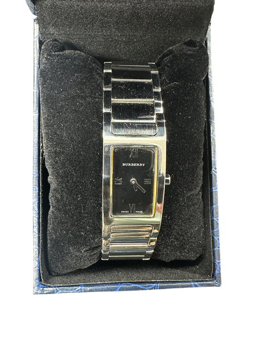 Burberry Rectangular Black Dial Stainless Steel Ladies Watch - ER76