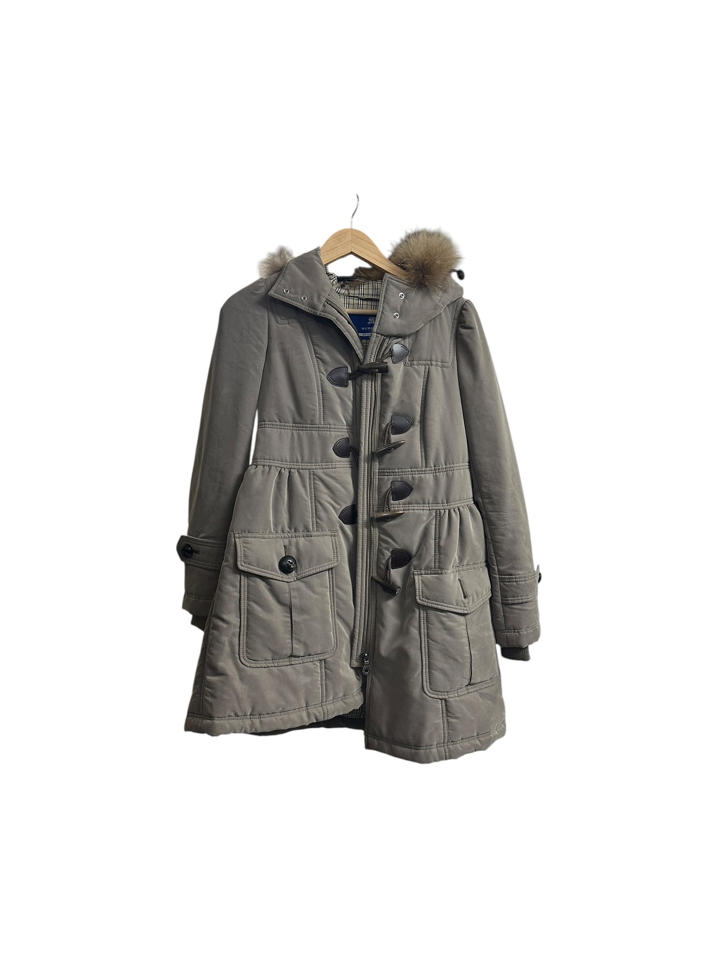 Burberry Fur-Trimmed Hooded Coat (BU1203)