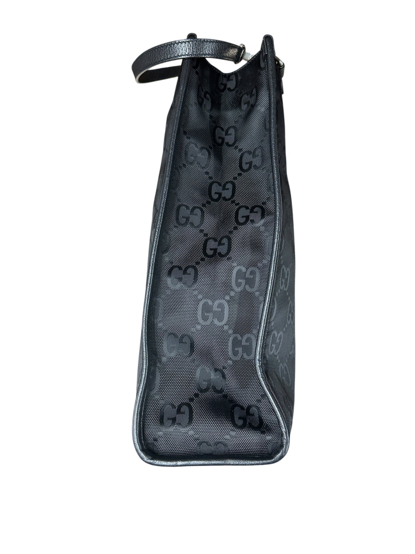 GUCCI Off The Grid GG Econyl Tote Bag Black Silver Hardware GU601