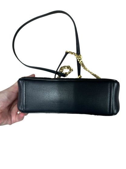 PRADA Gaufre Nappa Leather Camera Crossbody Bag Black Gold Hardware PR199