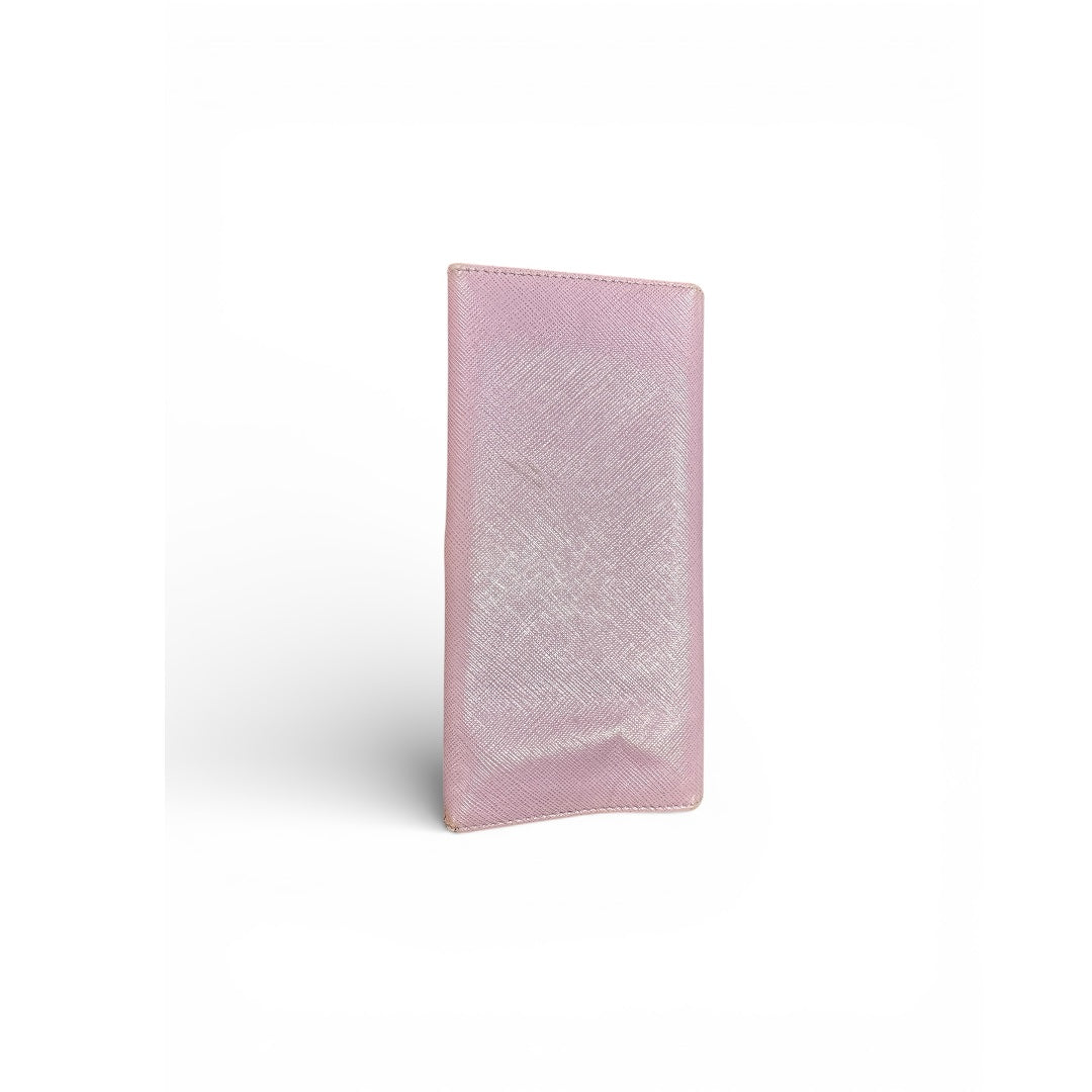 Authentic Salvatore Ferragamo Purple Leather Long Wallet with FE5a