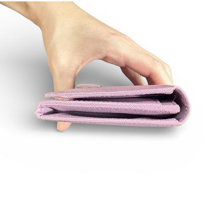 Authentic Salvatore Ferragamo Purple Leather Long Wallet with FE5a